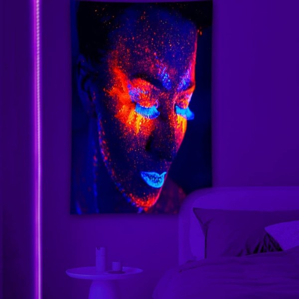 Woman - UV Reactive Tapestry with Wall Hanging Accessories UK