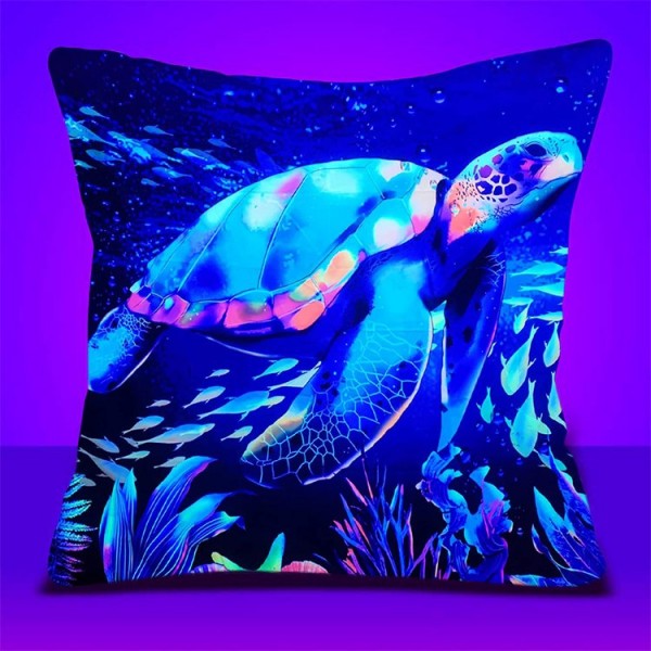 Sea turtle - UV Black Light Pillowcase- Double Sided UK