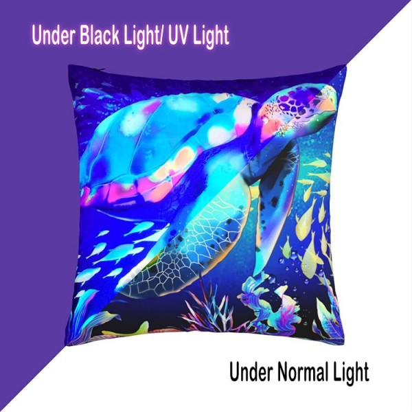 Sea turtle - UV Black Light Pillowcase- Double Sided UK