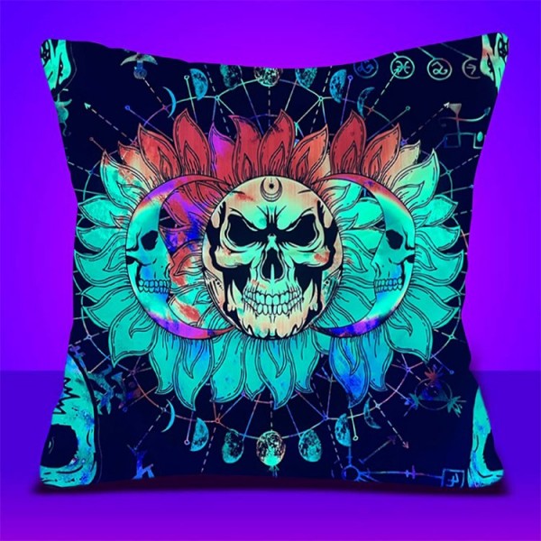 Sun & Skull - UV Black Light Pillowcase- Double Sided UK