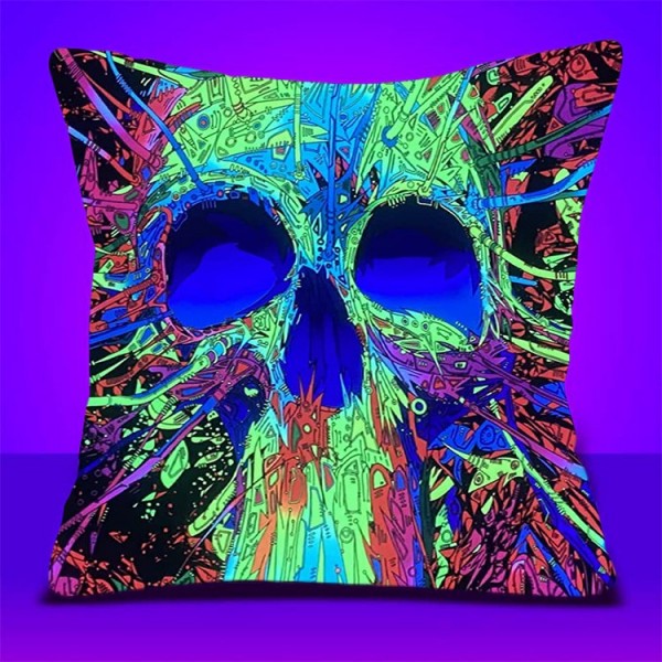 Skull - UV Black Light Pillowcase- Double Sided UK