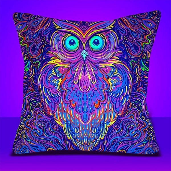 Owl - UV Black Light Pillowcase- Double Sided UK