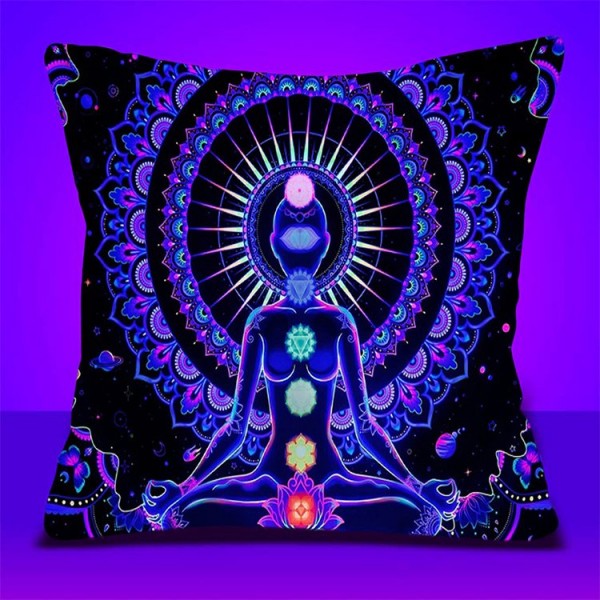 Meditation - UV Black Light Pillowcase- Double Sided UK