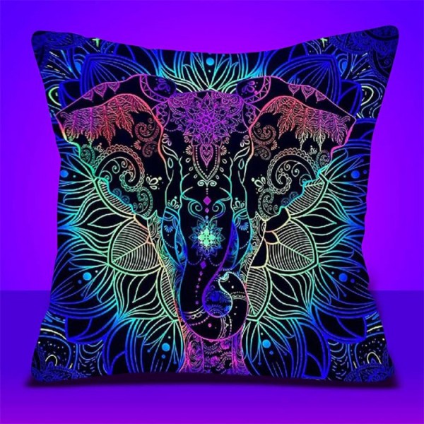 Elephant - UV Black Light Pillowcase- Double Sided UK