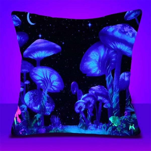Mushroom - UV Black Light Pillowcase- Double Sided UK