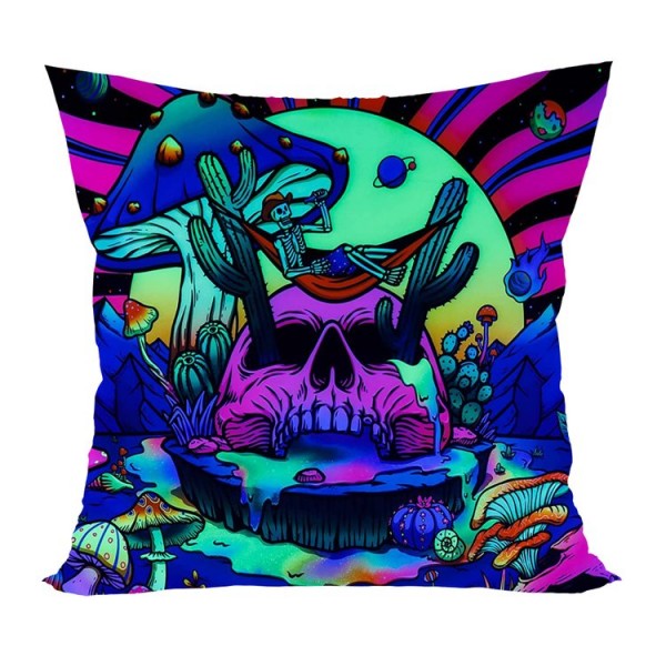 Skull - UV Black Light Pillowcase- Double Sided UK