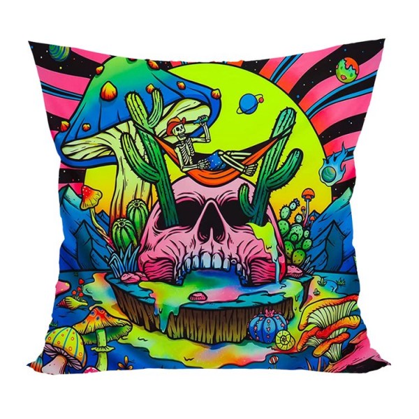 Skull - UV Black Light Pillowcase- Double Sided UK
