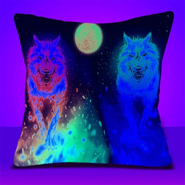 Wolf - UV Black Light Pillowcase- Double Sided UK