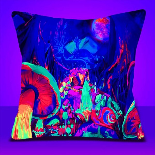 Mushroom - UV Black Light Pillowcase- Double Sided UK