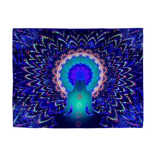 Buddha - UV Reactive Tapestry with Wall Hanging Accessories UK