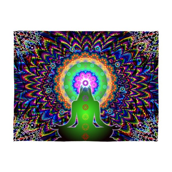 Buddha - UV Reactive Tapestry with Wall Hanging Accessories UK