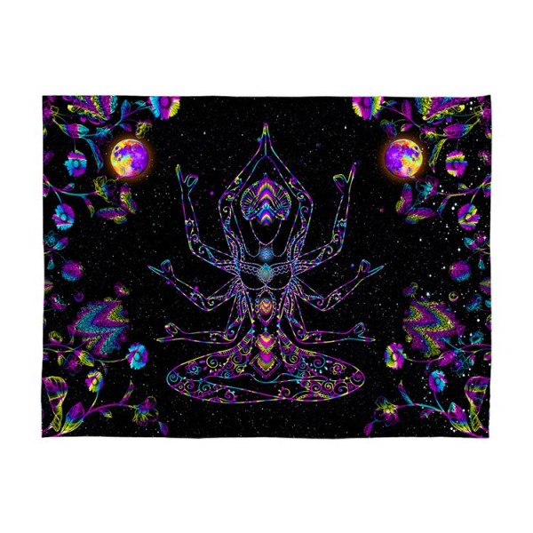 Chakra - UV Reactive Tapestry with Wall Hanging Accessories UK