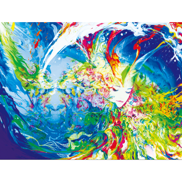 Psychedelic Girl - UV Reactive Tapestry with Wall Hanging Accessories UK