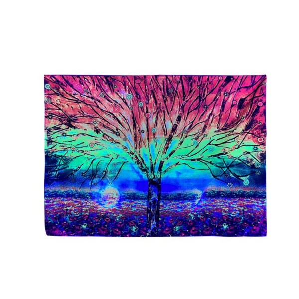 Tree - UV Reactive Tapestry with Wall Hanging Accessories UK