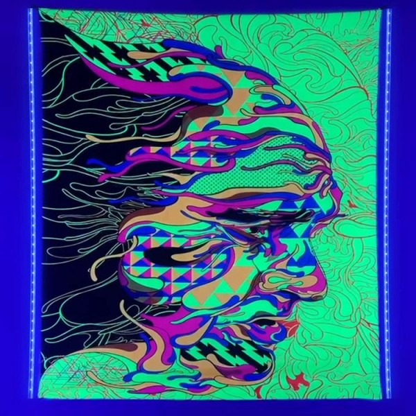 Woman - UV Reactive Tapestry with Wall Hanging Accessories UK