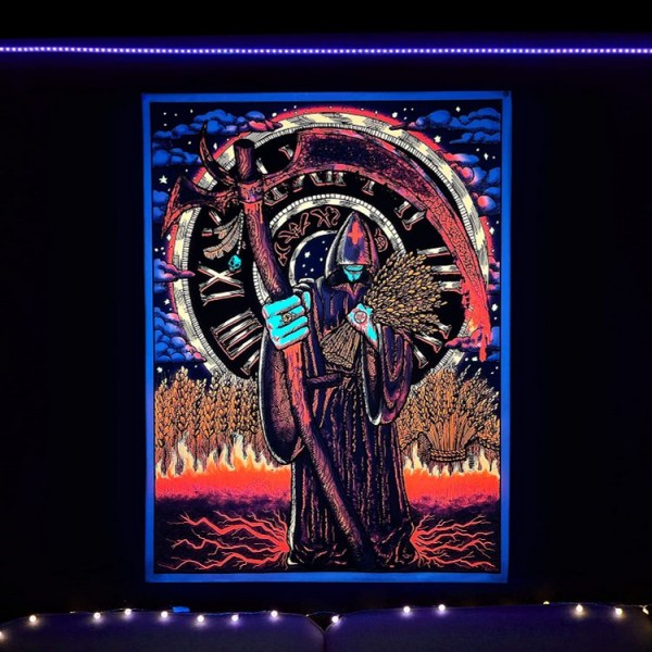 Tarot - UV Reactive Tapestry with Wall Hanging Accessories UK