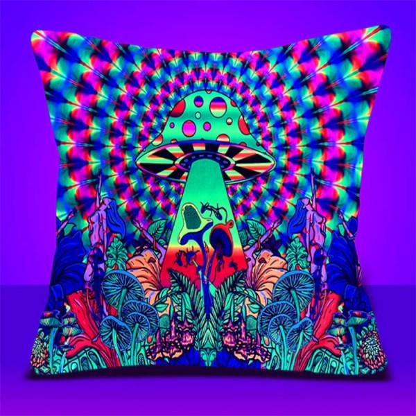 Mushroom - UV Black Light Pillowcase- Double Sided UK