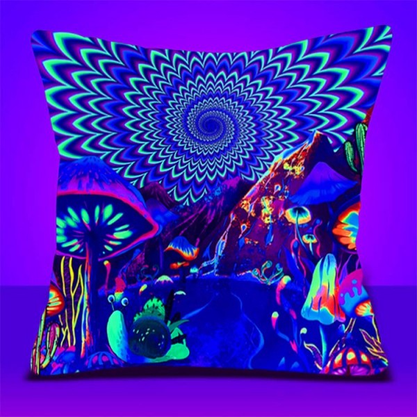 Mushroom - UV Black Light Pillowcase- Double Sided UK