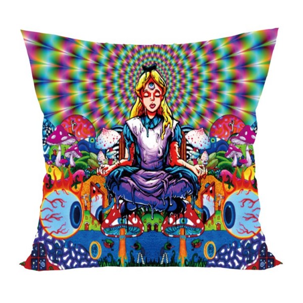 Psychedelic Girl - UV Black Light Pillowcase- Double Sided UK