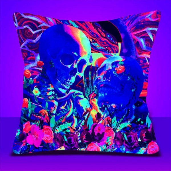 Skull - UV Black Light Pillowcase- Double Sided UK