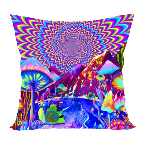 Mushroom - UV Black Light Pillowcase- Double Sided UK