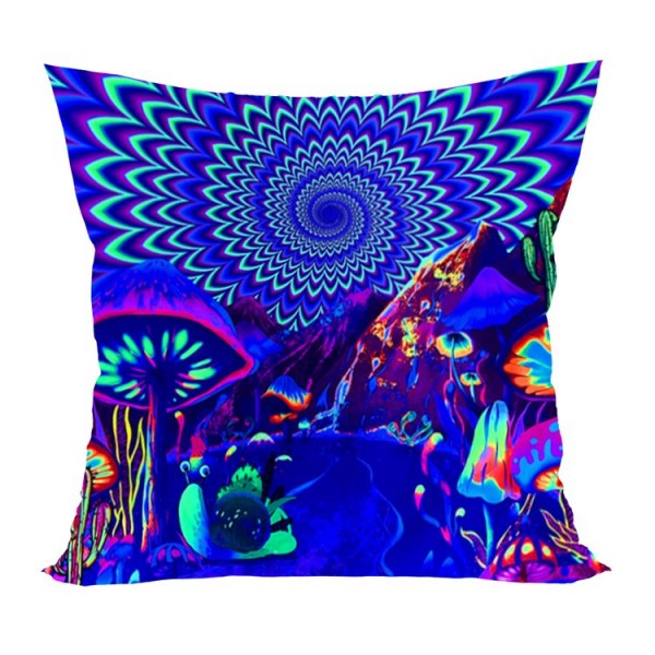 Mushroom - UV Black Light Pillowcase- Double Sided UK