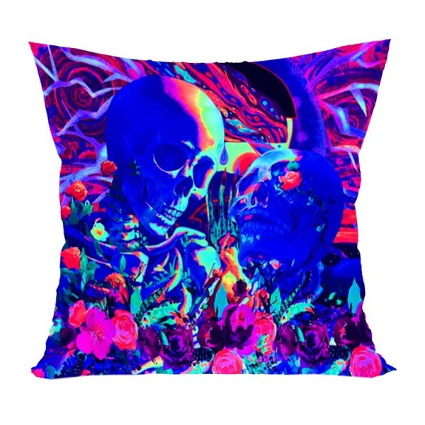 Skull - UV Black Light Pillowcase- Double Sided UK