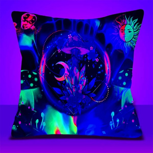 Mushroom - UV Black Light Pillowcase- Double Sided UK
