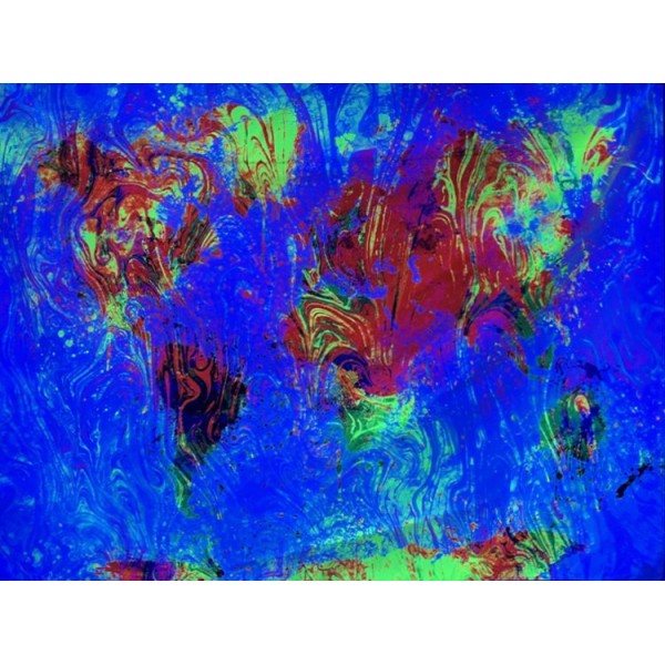 Map  - UV Reactive Tapestry with Wall Hanging Accessories UK