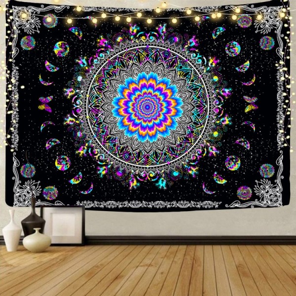 Mandala  - UV Reactive Tapestry with Wall Hanging Accessories UK