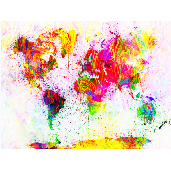 Map  - UV Reactive Tapestry with Wall Hanging Accessories UK