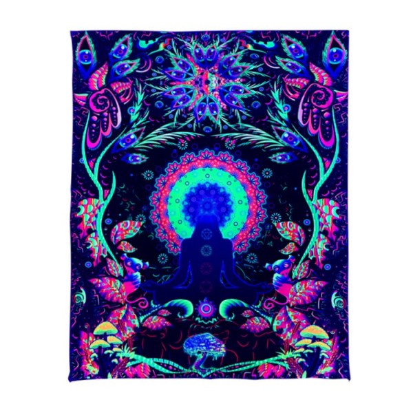 Chakra - UV Reactive Tapestry with Wall Hanging Accessories UK