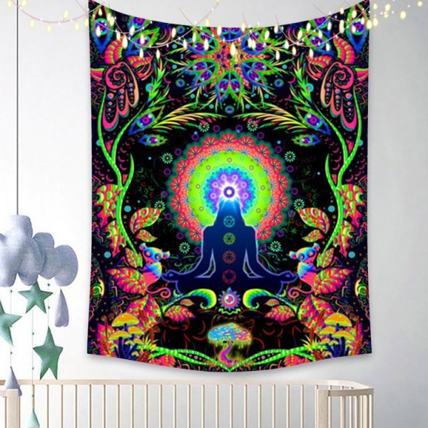 Chakra - UV Reactive Tapestry with Wall Hanging Accessories UK