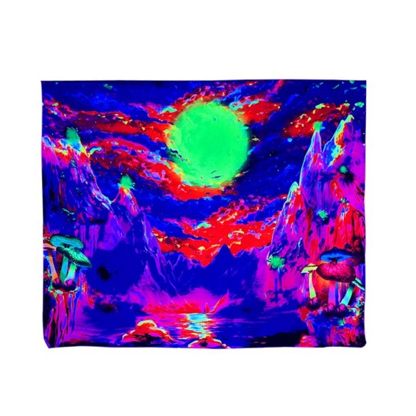 Landscape - UV Reactive Tapestry with Wall Hanging Accessories UK
