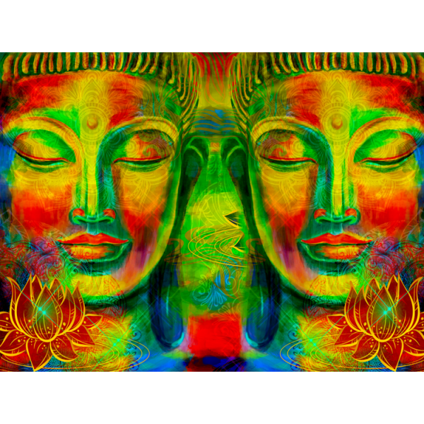 Buddha - UV Reactive Tapestry with Wall Hanging Accessories UK