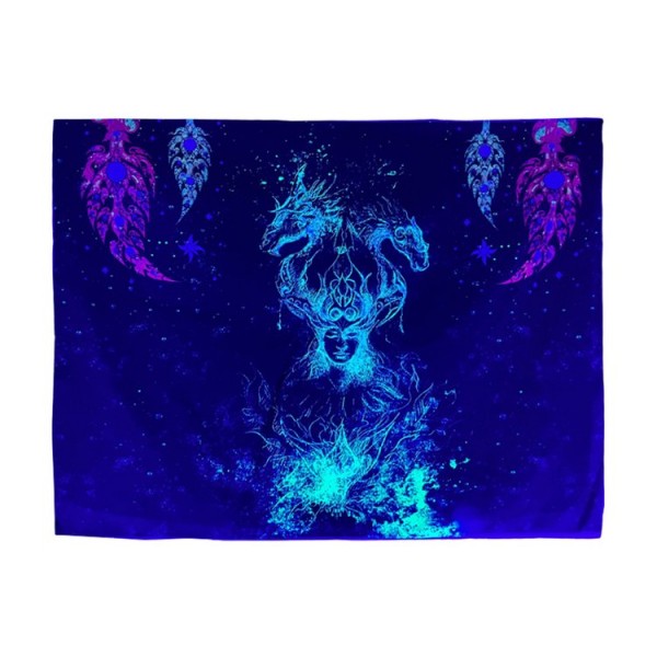 Dragon - UV Reactive Tapestry with Wall Hanging Accessories UK