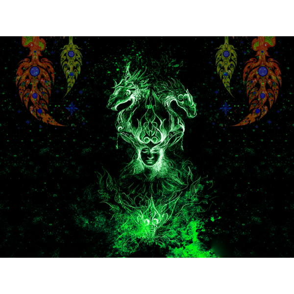 Dragon - UV Reactive Tapestry with Wall Hanging Accessories UK