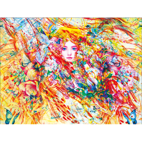 Psychedelic Girl - UV Reactive Tapestry with Wall Hanging Accessories UK