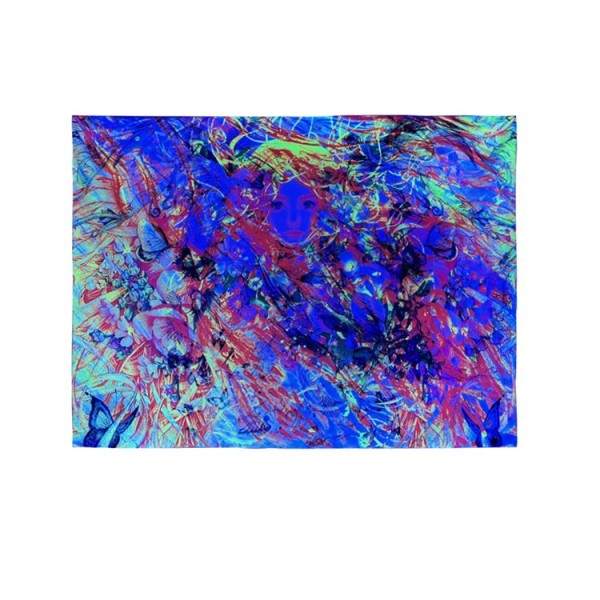 Psychedelic Girl - UV Reactive Tapestry with Wall Hanging Accessories UK