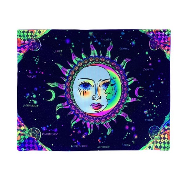 Sun&Moon - UV Reactive Tapestry with Wall Hanging Accessories UK