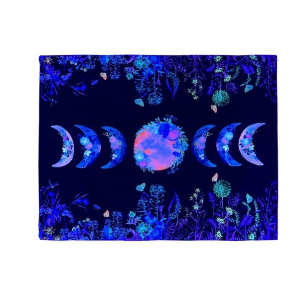 Moon&Sun - UV Reactive Tapestry with Wall Hanging Accessories UK