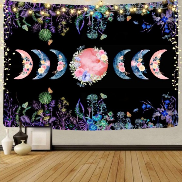 Moon&Sun - UV Reactive Tapestry with Wall Hanging Accessories UK