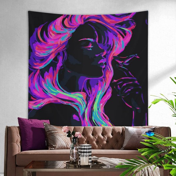 Woman - UV Reactive Tapestry with Wall Hanging Accessories UK