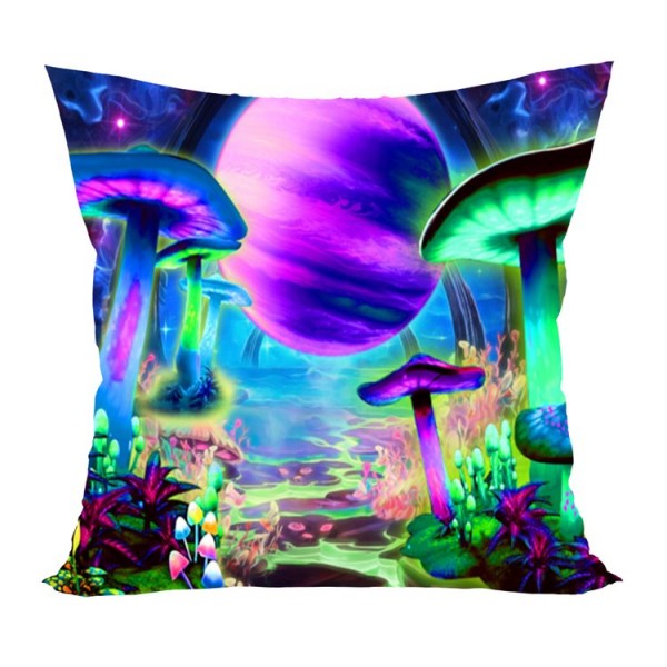 Mushroom - UV Black Light Pillowcase- Double Sided UK