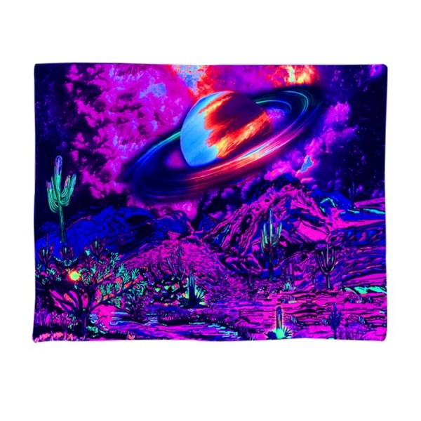 Galaxy - UV Reactive Tapestry with Wall Hanging Accessories UK