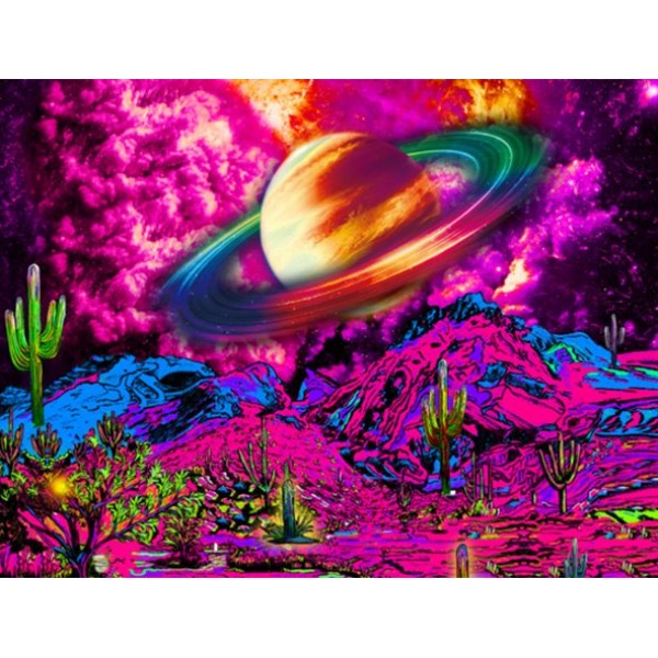 Galaxy - UV Reactive Tapestry with Wall Hanging Accessories UK