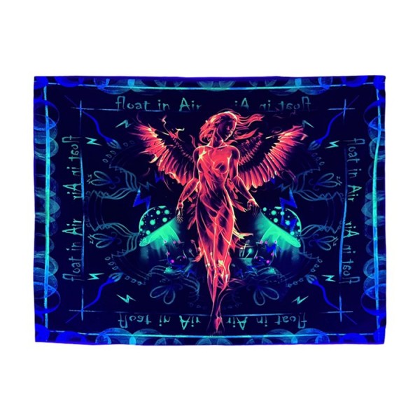 Angel Phoenix - UV Reactive Tapestry with Wall Hanging Accessories UK