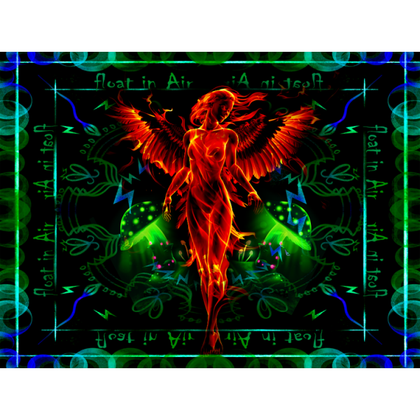 Angel Phoenix - UV Reactive Tapestry with Wall Hanging Accessories UK
