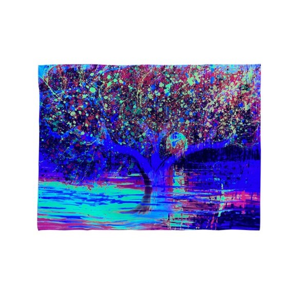 Tree - UV Reactive Tapestry with Wall Hanging Accessories UK