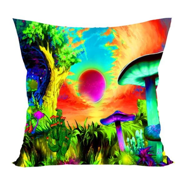 Mushroom - UV Black Light Pillowcase- Double Sided UK